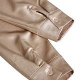 Estelle | Chemisier élégant en satin blanc à encolure drapée