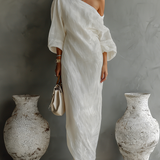 Elviera | Robe élégante asymétrique fluide en mélange