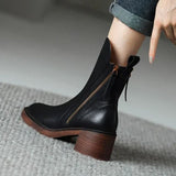 Jolie | Bottines en cuir à talon moyen