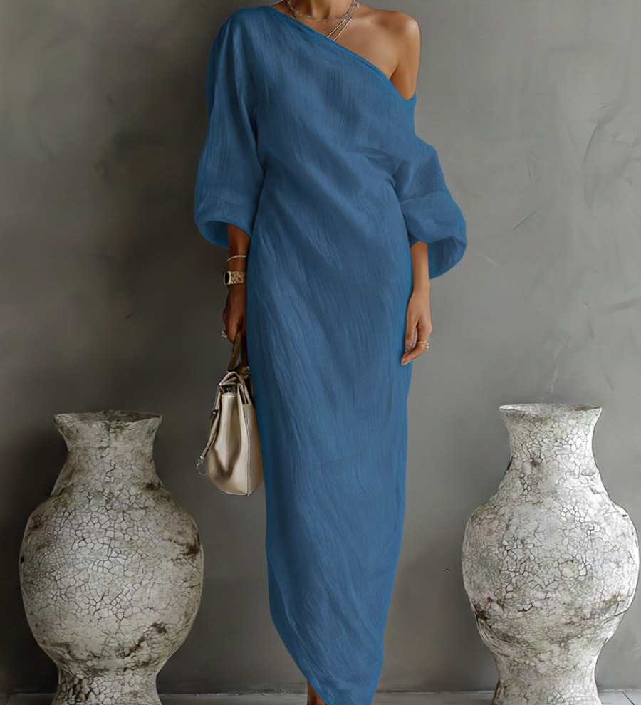Elviera | Robe élégante asymétrique fluide en mélange