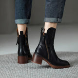 Jolie | Bottines en cuir à talon moyen