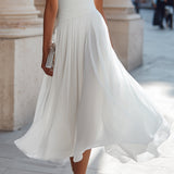 Christine | Robe Midi Plissée Élégance