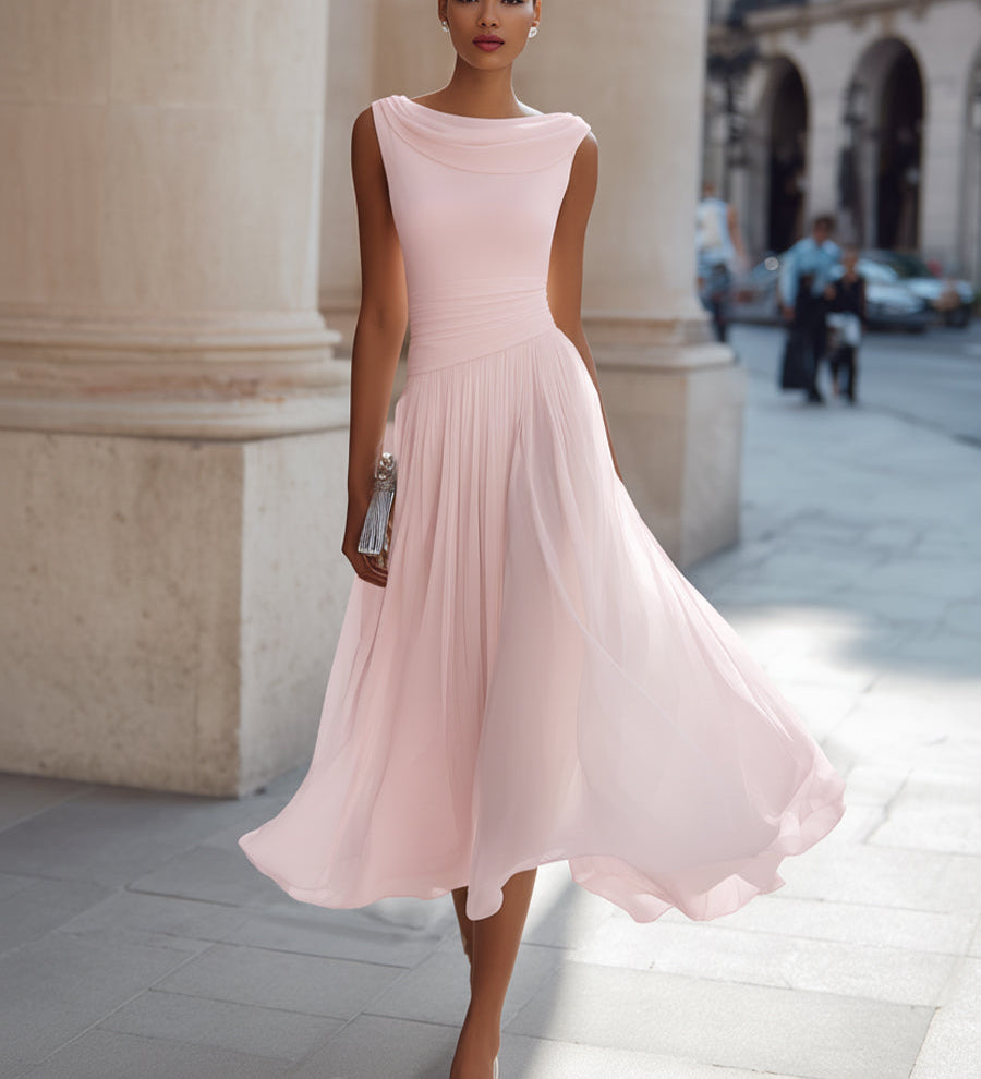 Christine | Robe Midi Plissée Élégance