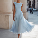 Christine | Robe Midi Plissée Élégance