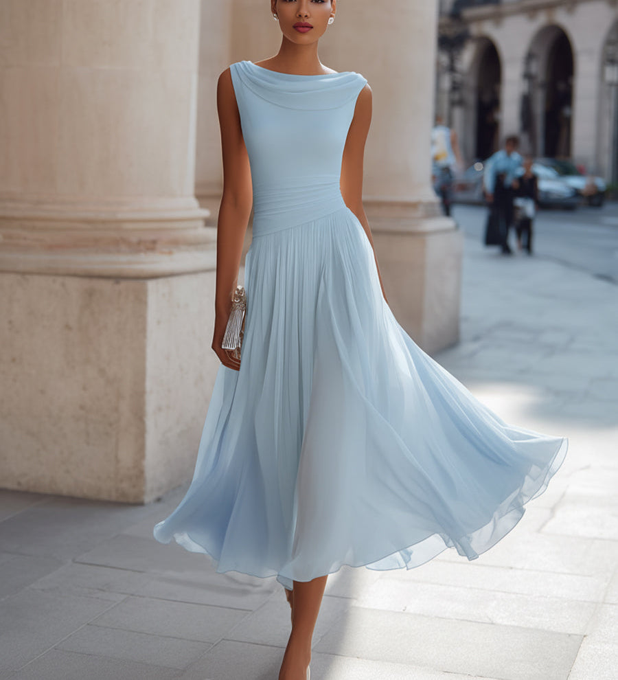 Christine | Robe Midi Plissée Élégance