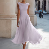 Christine | Robe Midi Plissée Élégance