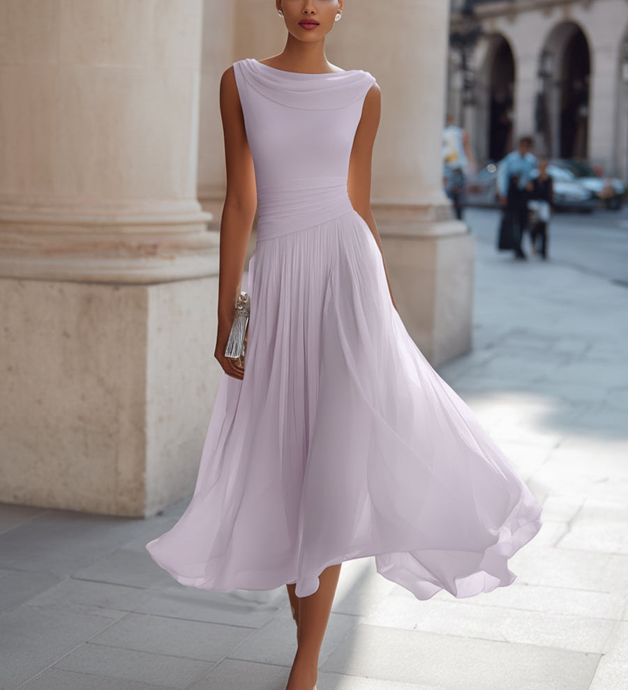 Christine | Robe Midi Plissée Élégance
