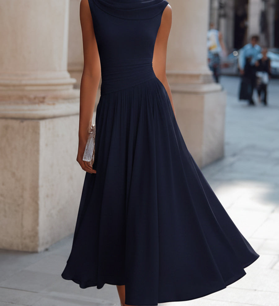 Christine | Robe Midi Plissée Élégance