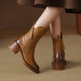 Jolie | Bottines en cuir à talon moyen