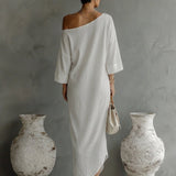 Elviera | Robe élégante asymétrique fluide en mélange