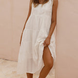 Liza | Robe midi blanche