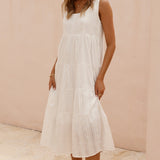 Liza | Robe midi blanche