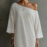 Elviera | Robe élégante asymétrique fluide en mélange
