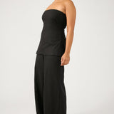 Coline | Pantalon en lin noir