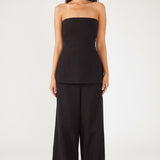 Coline | Pantalon en lin noir