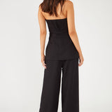 Coline | Pantalon en lin noir