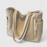 Léa | Sac fourre-tout en ribbed luxueux avec détails en cordon