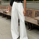 Manon | Pantalon large uni sans ceinture