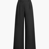 Manon | Pantalon large uni sans ceinture