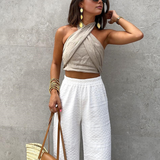 Vivra | Débardeur ajusté dos nu croisé Cotton & Line