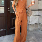 Tara | Ensemble pantalon en coton et lin