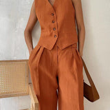 Tara | Ensemble pantalon en coton et lin