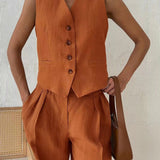 Tara | Ensemble pantalon en coton et lin