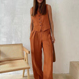 Tara | Ensemble pantalon en coton et lin