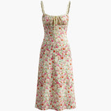 Cymarie | Robe midi à bretelles fines et imprimé floral