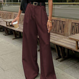 Manon | Pantalon large uni sans ceinture