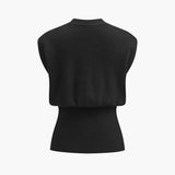 Camille | Gilet sans manches à col en V et détails boutonnés
