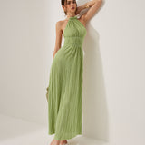 Runa | Robe plissée dos nu à bretelles
