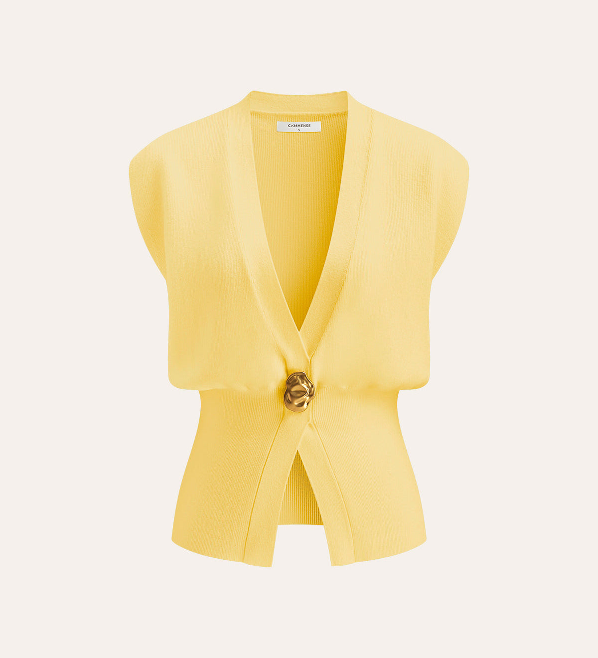 Camille | Gilet sans manches à col en V et détails boutonnés