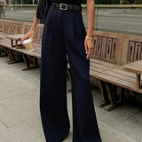 Manon | Pantalon large uni sans ceinture