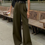 Manon | Pantalon large uni sans ceinture