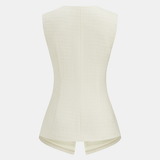 Elvie | Ensemble gilet et short en tweed à boutons métalliques