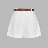 Claire | Ensemble haut drapé sans manches et short ceinturé