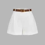 Claire | Ensemble haut drapé sans manches et short ceinturé