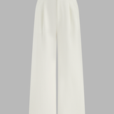 Céleste | Ensemble gilet et pantalon en coton et lin à col