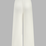Céleste | Ensemble gilet et pantalon en coton et lin à col