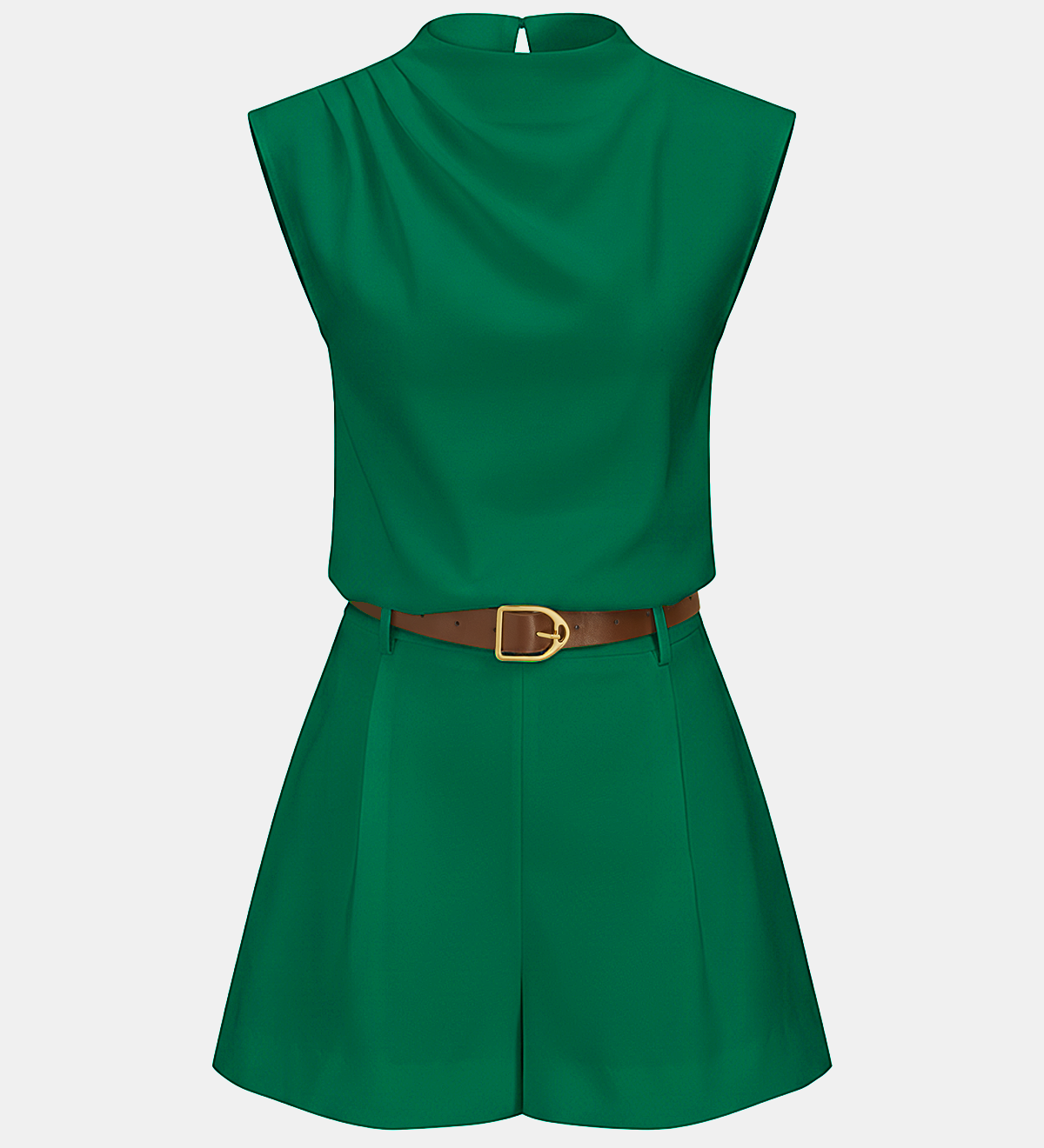 Claire | Ensemble haut drapé sans manches et short ceinturé