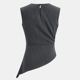 Béatrice | Ensemble haut asymétrique sans manches et pantalon plissé