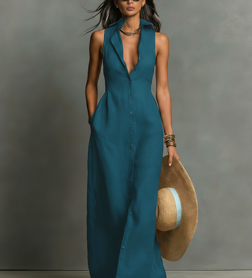 Louise | Robe-chemise maxi