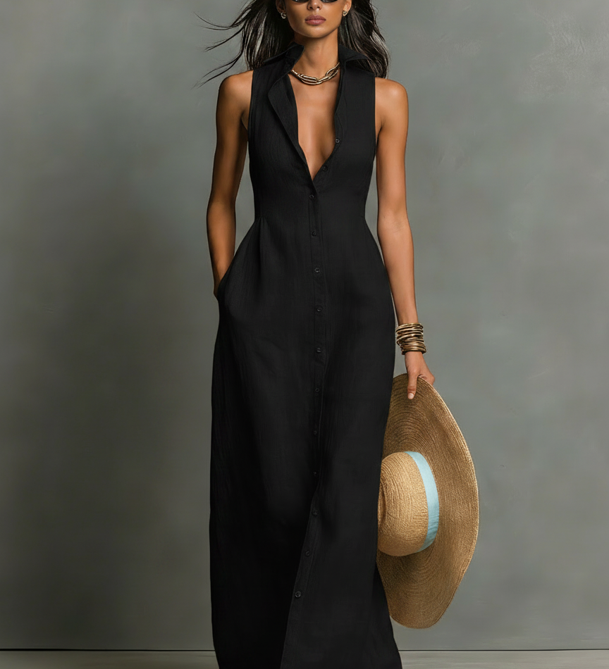 Louise | Robe-chemise maxi
