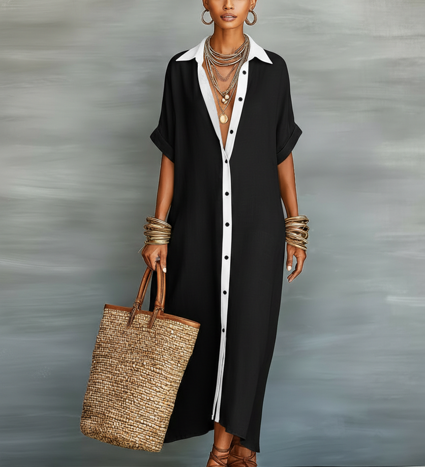 Kymberah | Robe longue chemise minimaliste