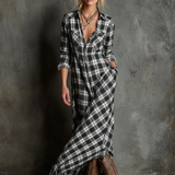 Philomène | Robe-chemise maxi à carreaux pour femme