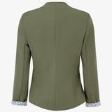 Sarah | Veste droite à épaulettes - Kaki