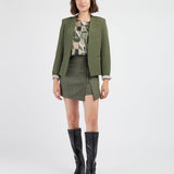 Sarah | Veste droite à épaulettes - Kaki