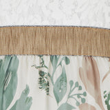 Robe longue à dentelle et imprimé floral - Kaki clair