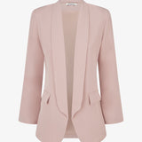 Yan - Blazer uni à manches longue - Vieux rose